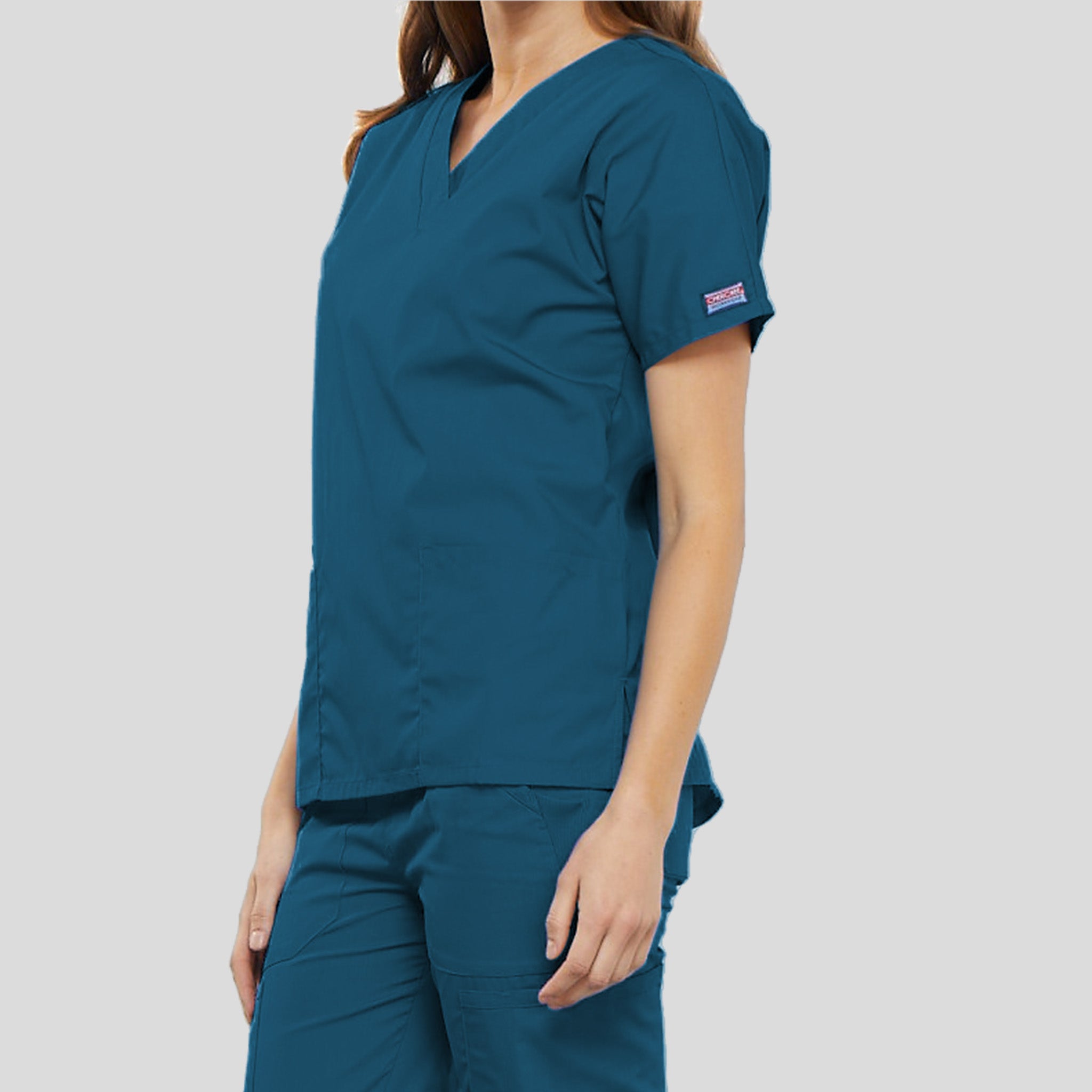 Women's V-Neck 2 Pocket | Caribbean